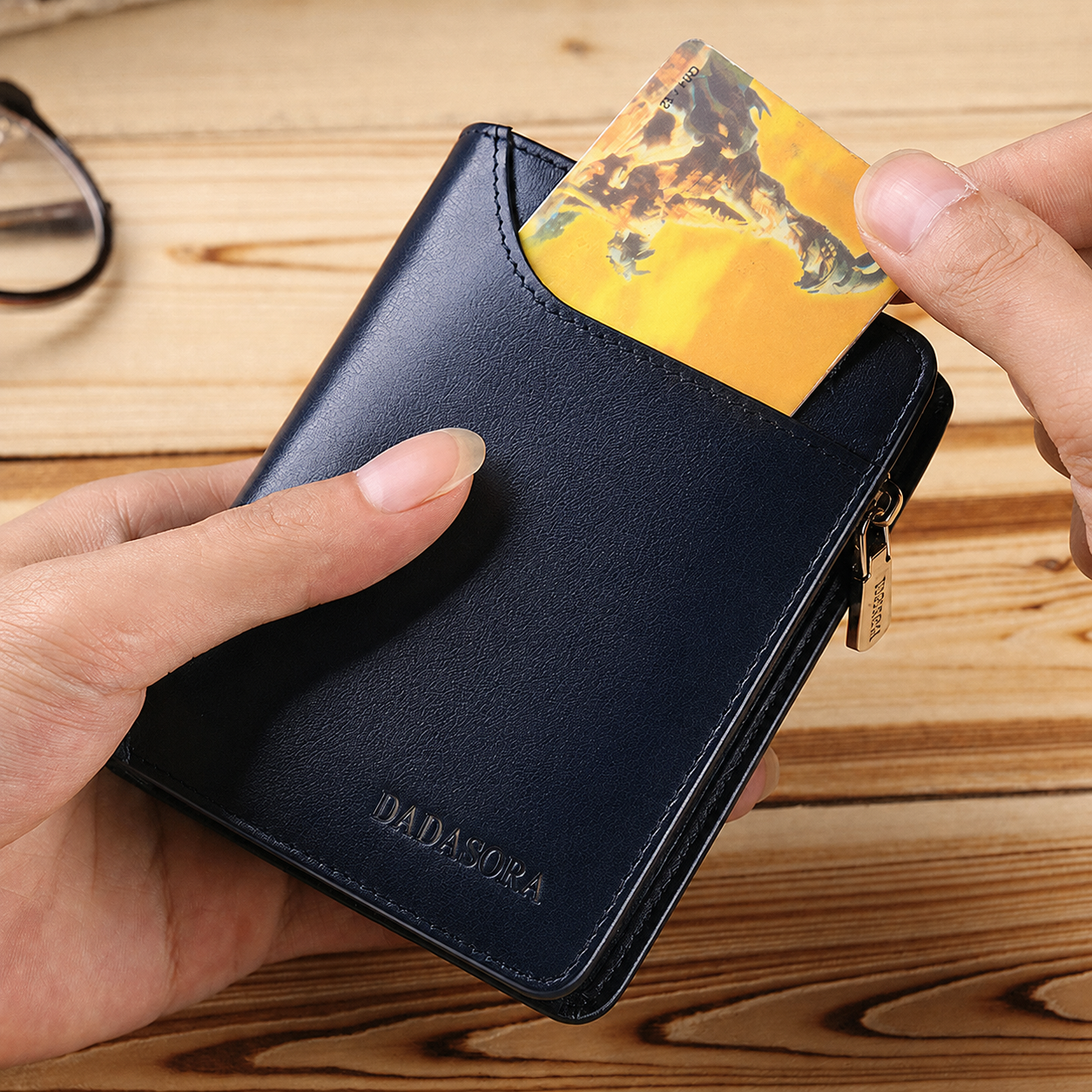 Black DADASORA logo wallet with card pocket